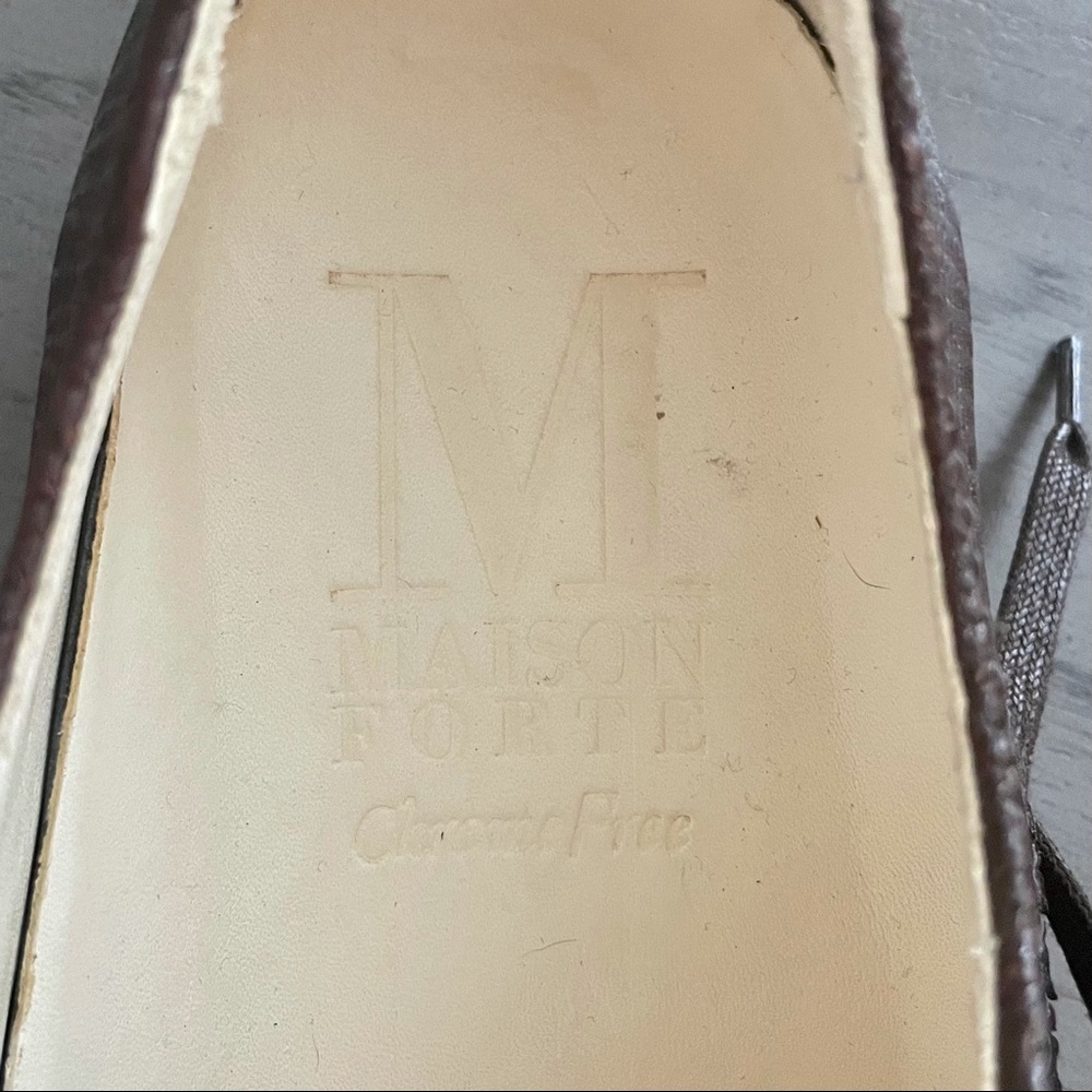 MOVING SALE! Men’s 10, Maison Forte Brown Leather Lace Ups - Picture 6 of 8